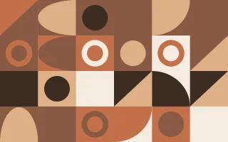 Terracotta Studio III — light orange, brown and beige bauhaus background, variation III
