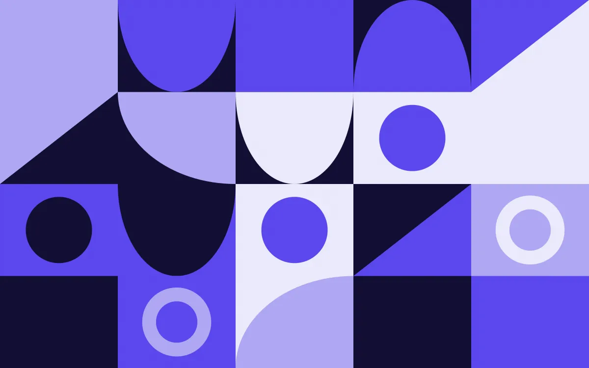 Ultra Indigo Duo Print — colourful blue and white bauhaus background