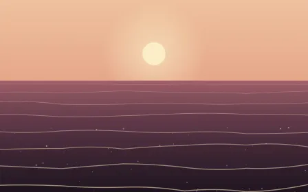 Evening Swim — colourful red, pink and orange beach background