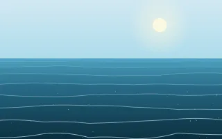 Morning Shore II — light blue beach background, variation II
