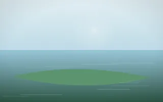 Quiet Shore III — light blue and green beach background, variation III