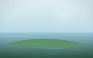 Quiet Shore X — light blue and green beach background, variation X