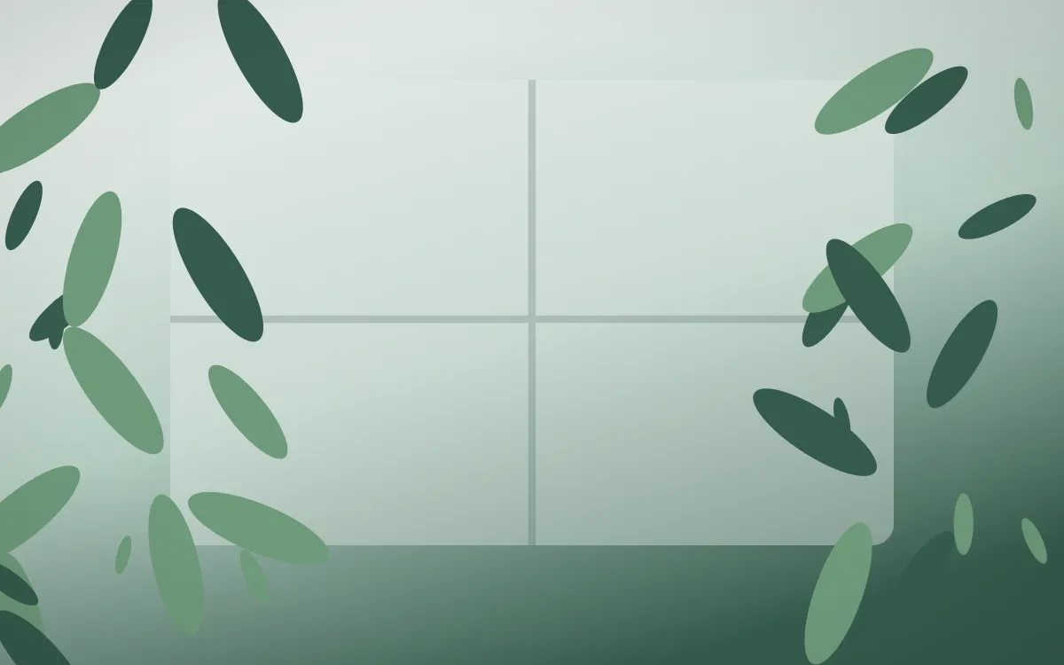 Spring Rain Biophilic — light white and green biophilic background
