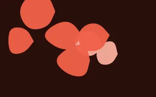 Coral Modern Pop Forms II — dark black and red blob background, variation II