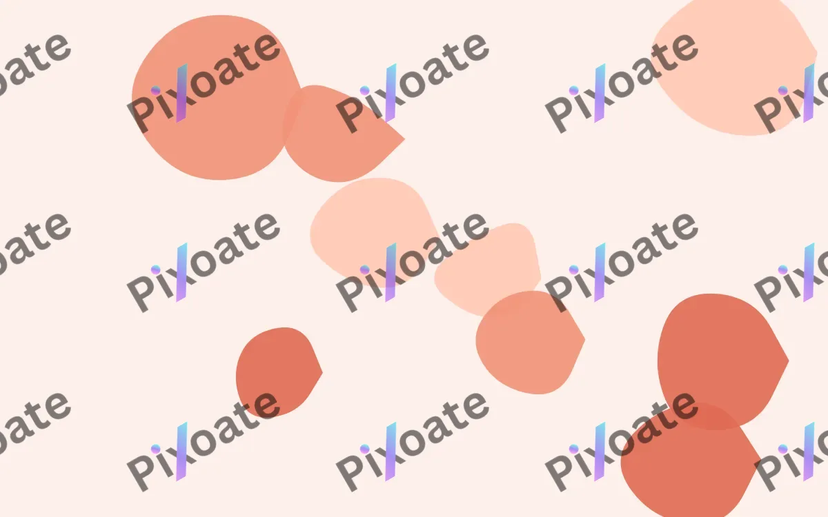 Coralline Pebbles — light orange, red and white blob background