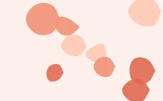 Coralline Pebbles — light orange, red and white blob background
