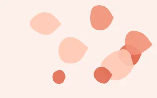 Coralline Pebbles II — light orange, red and white blob background, variation II