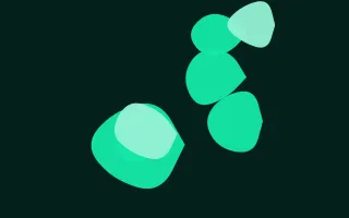 Cyber Mint Pop Forms — dark black and green blob background
