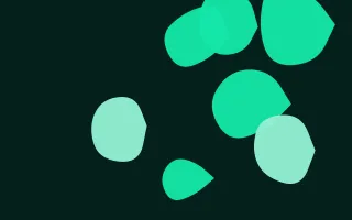 Cyber Mint Pop Forms II — dark black and green blob background, variation II