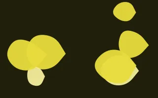 Lemonade Pop Forms II — dark black, gold and yellow blob background, variation II