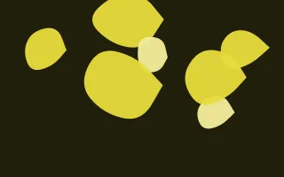Lemonade Pop Forms III — dark black, gold and yellow blob background, variation III