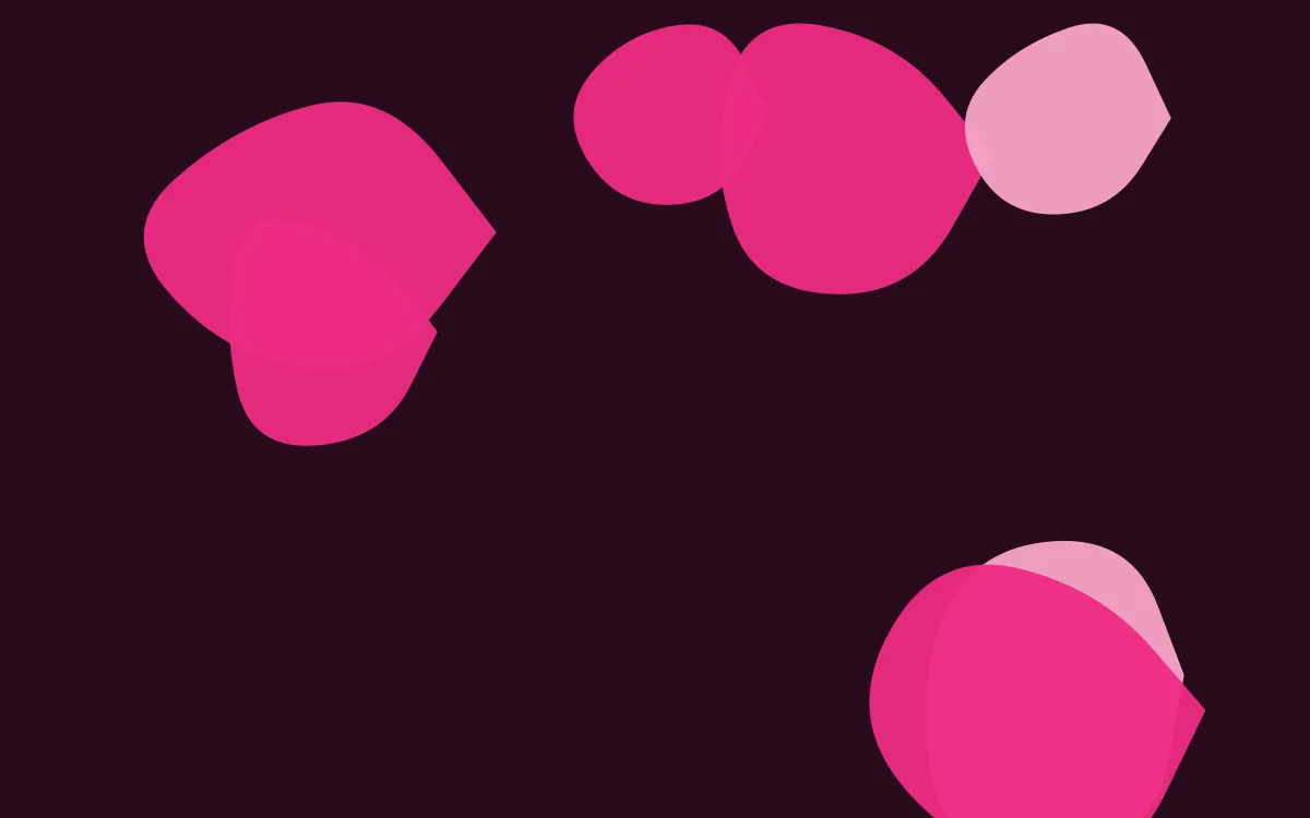 Punch Pink Pop Forms — dark black and pink blob background