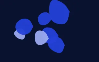 Sapphire Punch Pop Forms III — dark blue blob background, variation III