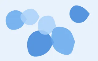 Skylark Forms II — colourful blue and white blob background, variation II