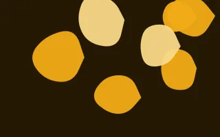 Solar Pop Forms III — dark black, gold and yellow blob background, variation III