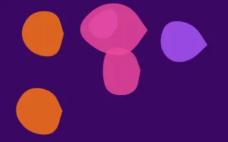 Sunset Blobs III — colourful purple, orange and pink blob background, variation III
