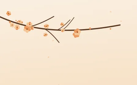 Apricot Branch — light orange and beige blossom background