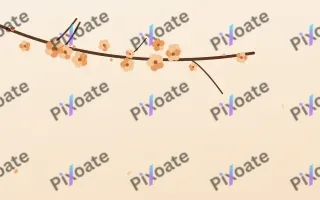 Apricot Branch II — light orange and beige blossom background, variation II