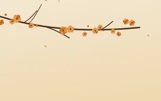 Autumn Branch — light orange and beige blossom background