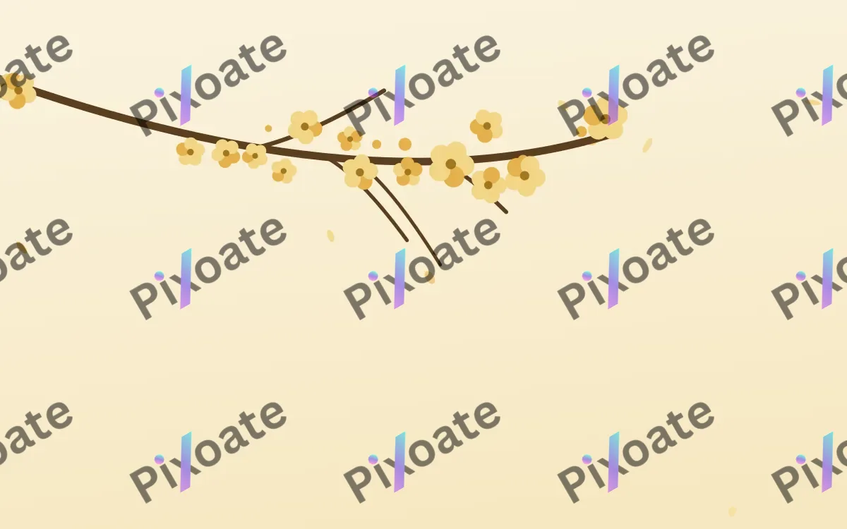 Honey Branch — light yellow, gold and beige blossom background