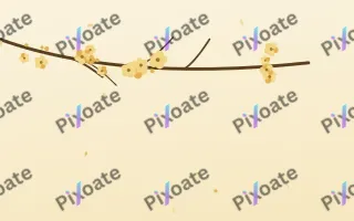 Honey Branch II — light yellow, gold and beige blossom background, variation II