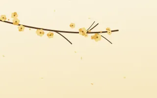 Honey Branch III — light yellow, gold and beige blossom background, variation III
