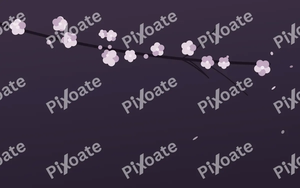 Ivory Dusk Branch — dark pink and purple blossom background