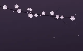 Ivory Dusk Branch — dark pink and purple blossom background