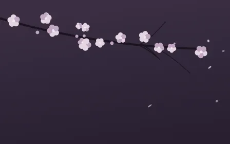 Ivory Dusk Branch — dark pink and purple blossom background