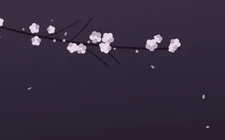 Ivory Dusk Branch II — dark pink and purple blossom background, variation II
