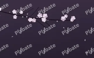 Ivory Dusk Branch II — dark pink and purple blossom background, variation II
