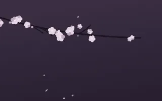 Ivory Dusk Branch III — dark pink and purple blossom background, variation III