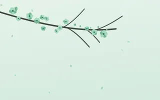 Mint Blossom II — light green and white blossom background, variation II
