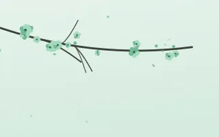 Mint Blossom III — light green and white blossom background, variation III