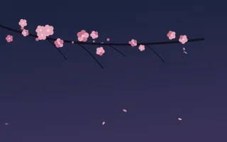 Night Sakura II Night Sakura II — dark pink and blue blossom background, variation II