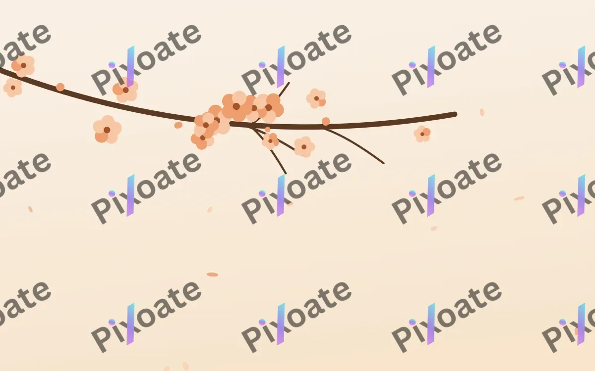 Peach Blossom — light orange and white blossom background