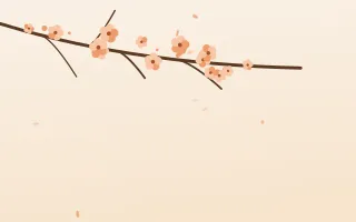 Peach Blossom III — light orange and white blossom background, variation III