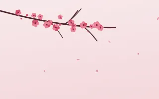 Ruby Branch II — light red and white blossom background, variation II