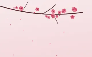 Ruby Branch III — light red and white blossom background, variation III