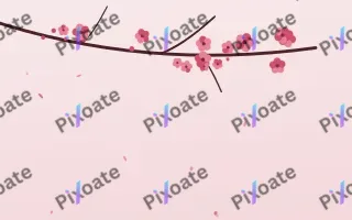 Ruby Branch III — light red and white blossom background, variation III