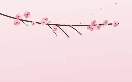 Sakura Dawn — light red, pink and white blossom background