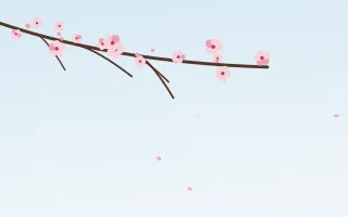 Sakura Sky II Sakura Sky II — light red and blue blossom background, variation II