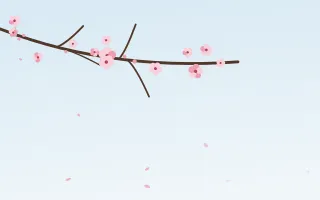 Sakura Sky III Sakura Sky III — light red and blue blossom background, variation III