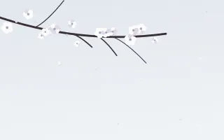 Snow Blossom III — light white blossom background, variation III