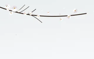White Plum II White Plum II — light white blossom background, variation II