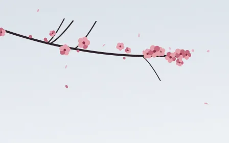 Winter Plum — light red and white blossom background
