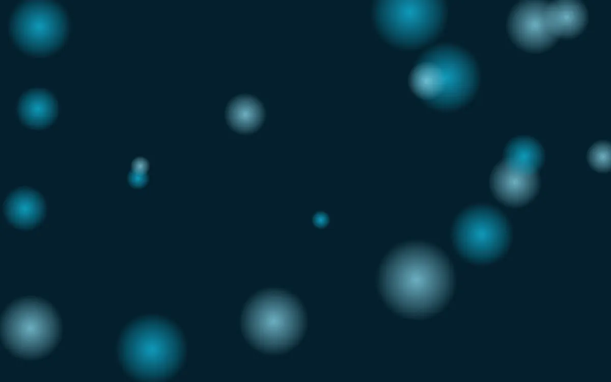 Aqua Signal Glowfield — dark black and teal bokeh background