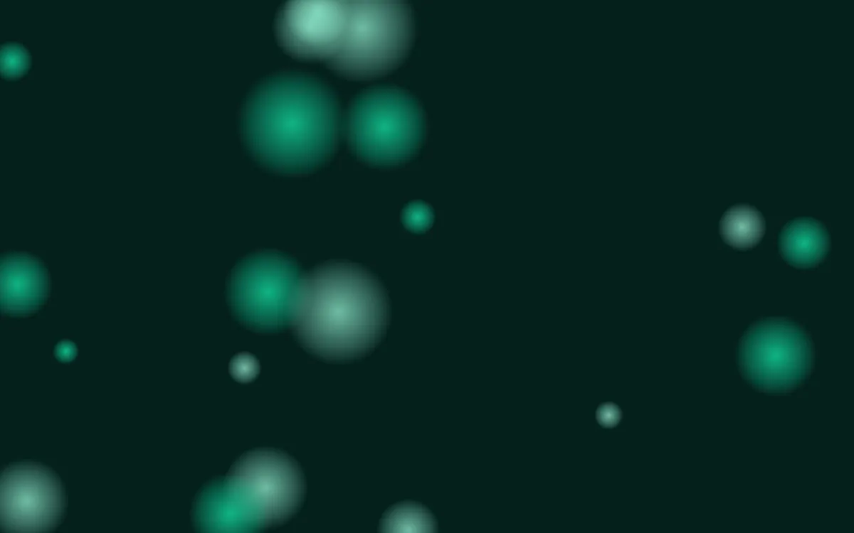 Cyber Mint Glowfield — dark black and green bokeh background