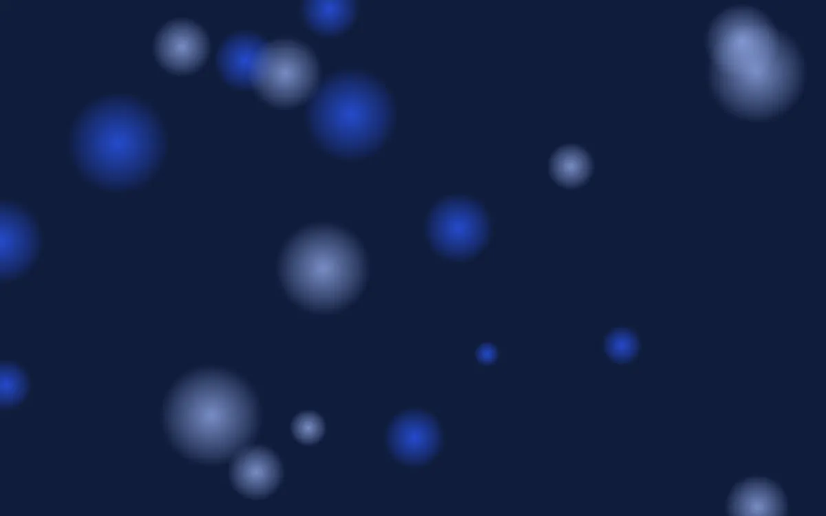 Klein Glowfield — dark blue bokeh background
