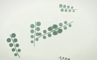 Eucalyptus Cream II — light green and white botanical background, variation II